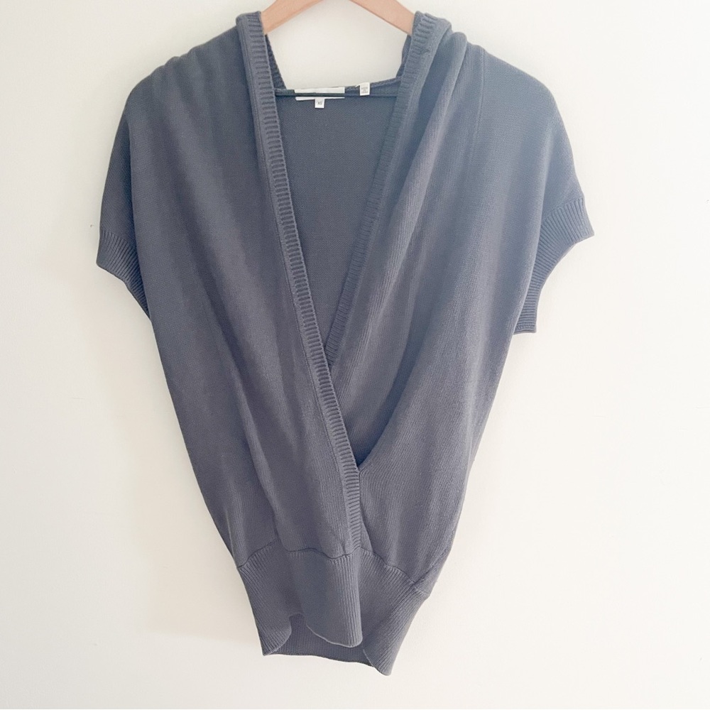 Vince Front Wrap Cashmere Blend Hooded Sweater